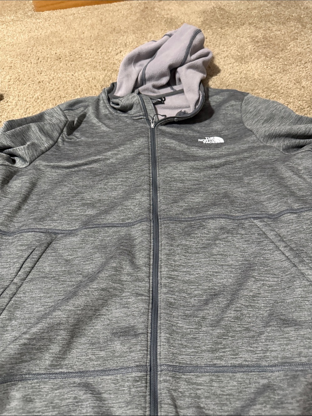 The North Face Heather Gray Hooded Zip Jacket